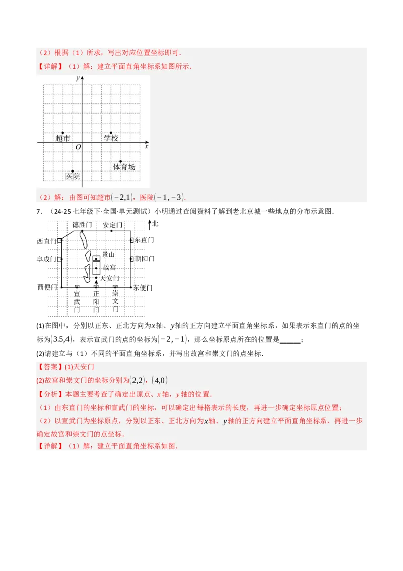 9.2.1用坐标表示地理位置（三大类型提分练）（教师版）_初中数学_七年级数学下册（人教版）_大单元教学课件+教学设计-U42