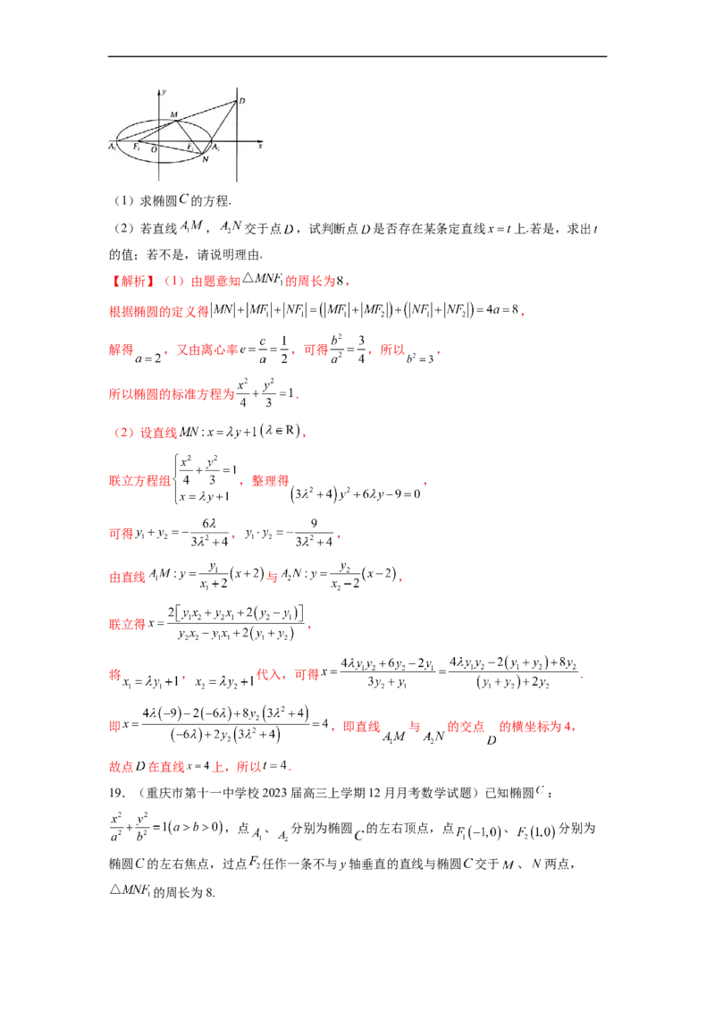 微专题18圆锥曲线经典难题之一类交点轨迹问题的通性通法研究（解析版）_2.2025数学总复习_2023年新高考资料_二轮复习_2023年新高考数学二轮复习微专题