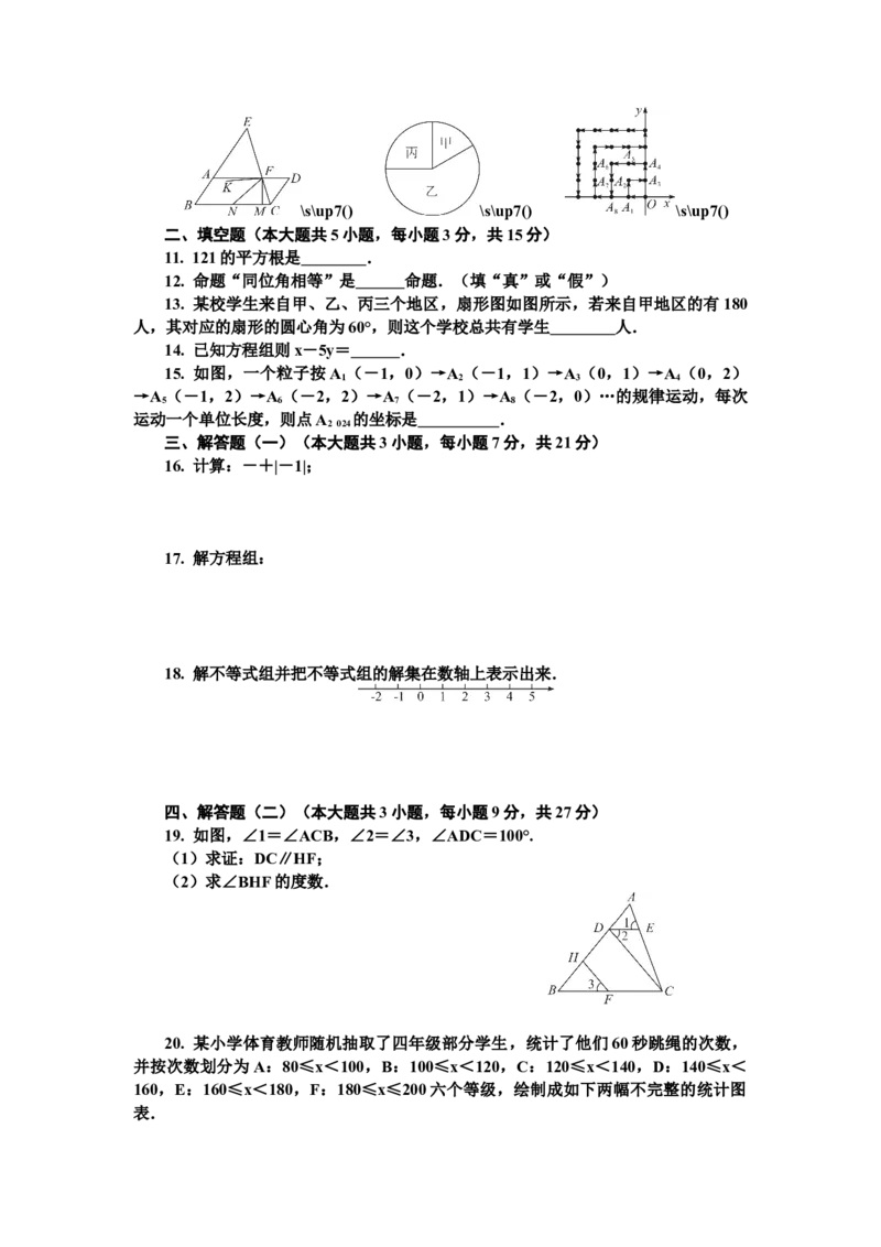 七年级下学期人教版数学期末练习卷-学生版_初中数学_七年级数学下册（人教版）_期中+期末
