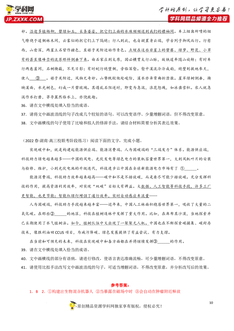 修辞手法应用（解析版）-2023年高考语文二轮复习重难点精讲精练（全国通用）_1.2025语文总复习_赠送：通用版（老高考）复习资料_二轮复习