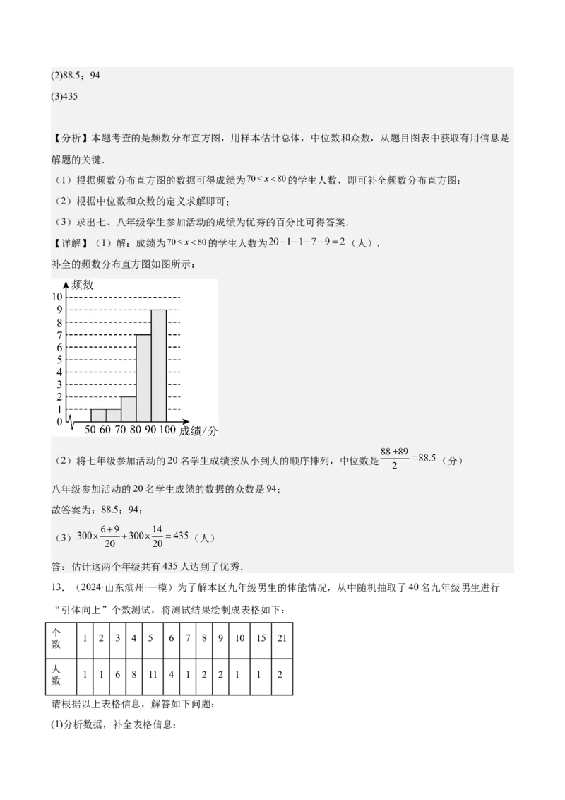 20.1数据的集中趋势（2个知识点+13大题型+15道拓展培优题）（分层作业）（教师版）_初中数学_八年级数学下册（人教版）_大单元教学课件+教学设计-U42_第二十章数据的分析
