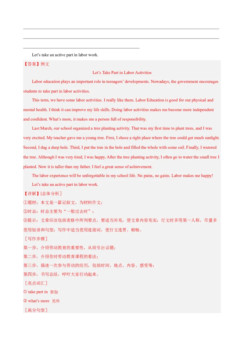 Unit3Couldyoupleasecleanyourroom单元话题满分范文必背（教师版）_新人教八下资料包_00、更新资料3月16日_单元重难点易错题精练-U216