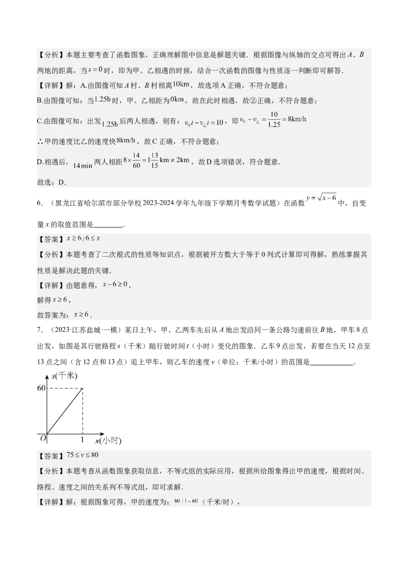 专题01函数重难点题型专训（12大题型+15道拓展培优）（教师版）_初中数学_八年级数学下册（人教版）_重难点专题提升-V7_2024版