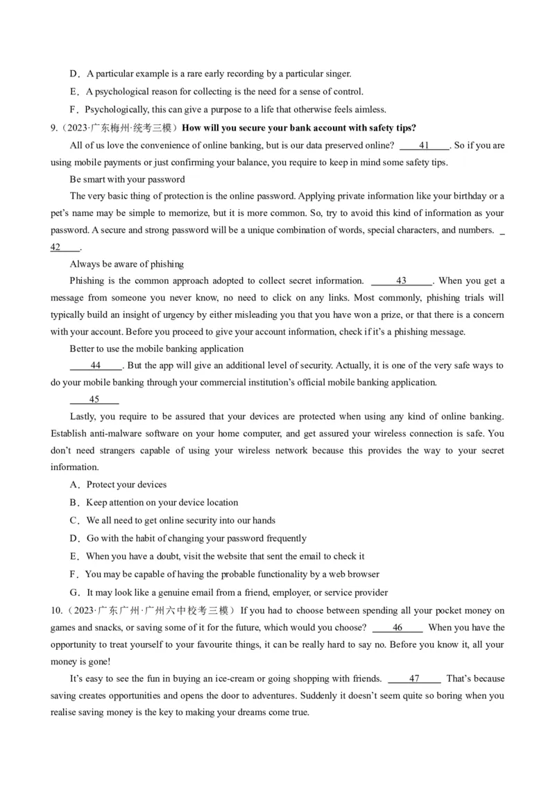重难点05七选五-2024年高考英语热点&middot;重点&middot;难点专练（新高考专用）（原卷版）_3.2025英语总复习_2024年新高考资料_3.2024专项复习