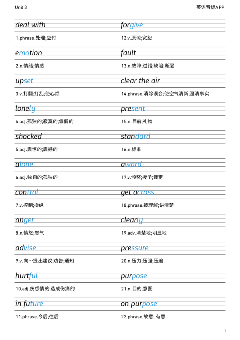 2026春人教版英语八下Unit3衡水体字贴_新人教八下资料包_05单词字帖（全）