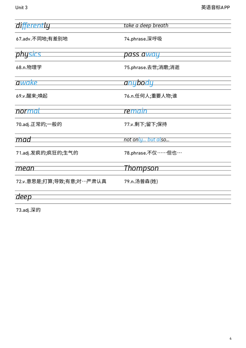 2026春人教版英语八下Unit3衡水体字贴_新人教八下资料包_05单词字帖（全）