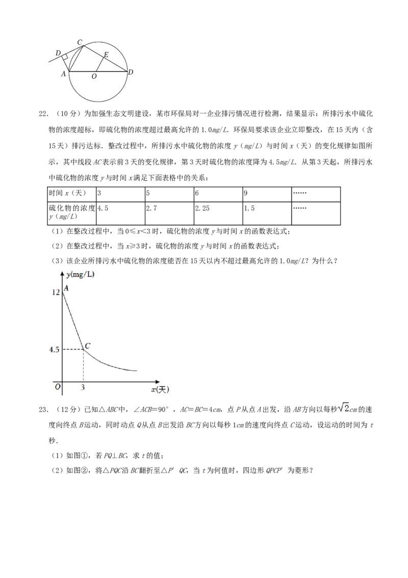 2022年山东省枣庄市中考数学真题_初中数学_九年级数学下册（人教版）_全国各地数学中考真题_2022年全国中考数学真题145份