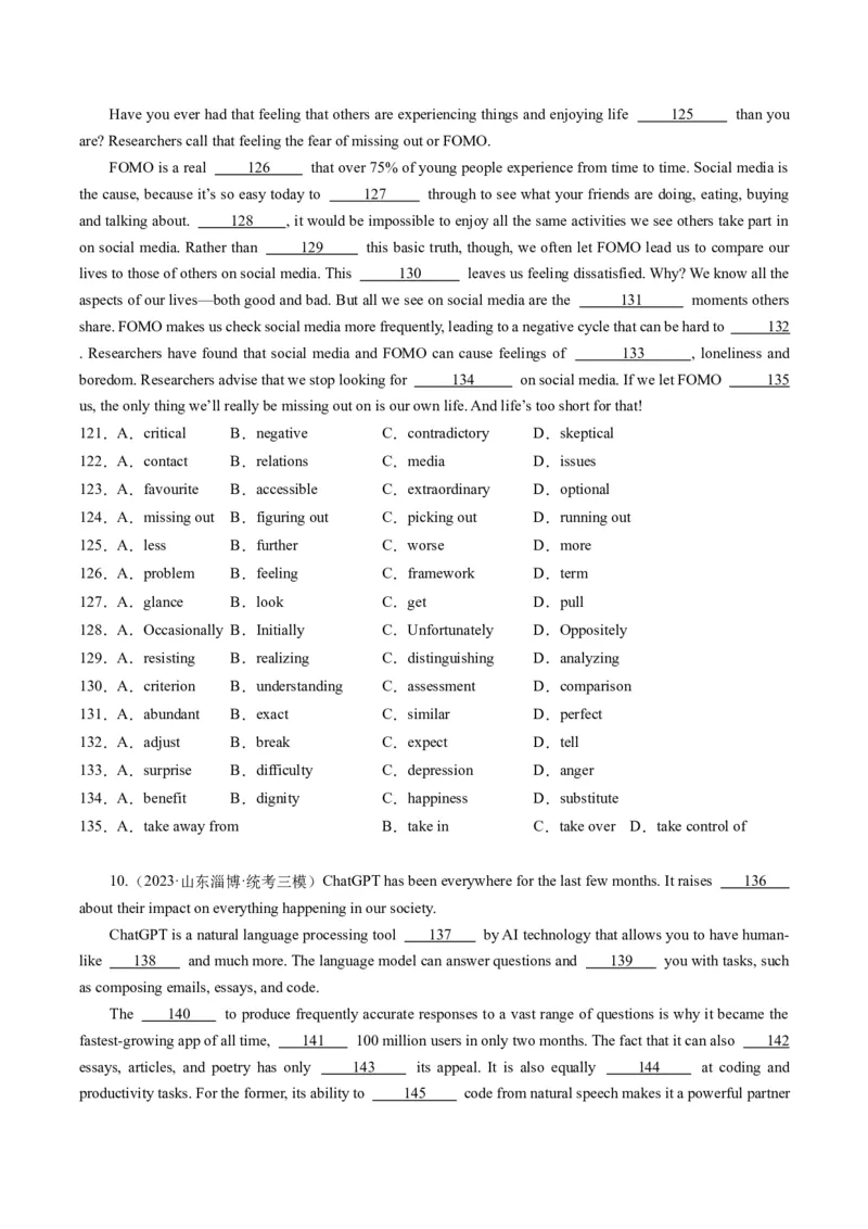 重难点08完形填空说明文-2024年高考英语热点&middot;重点&middot;难点专练（新高考专用）（解析版）_3.2025英语总复习_2024年新高考资料_3.2024专项复习