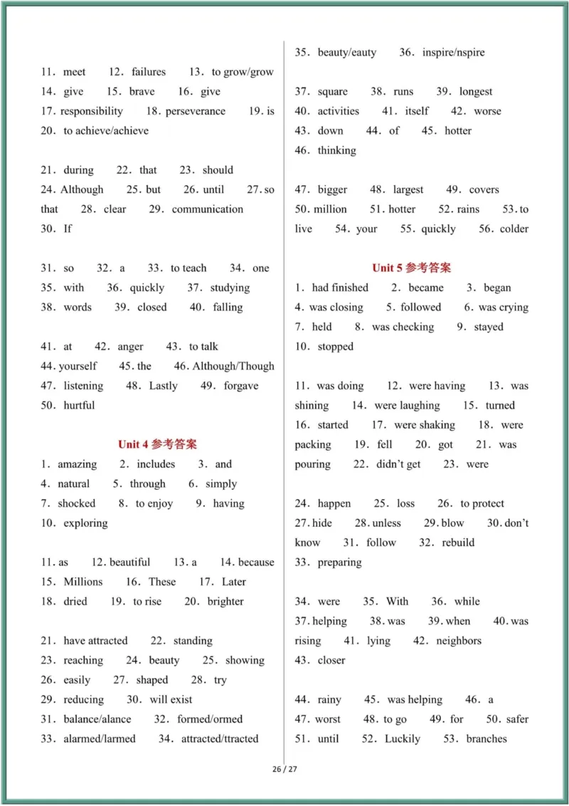 26年春人教版八年级英语下册（短文填空）每日一练（含答案）_新人教八下资料包_09小纸条合集