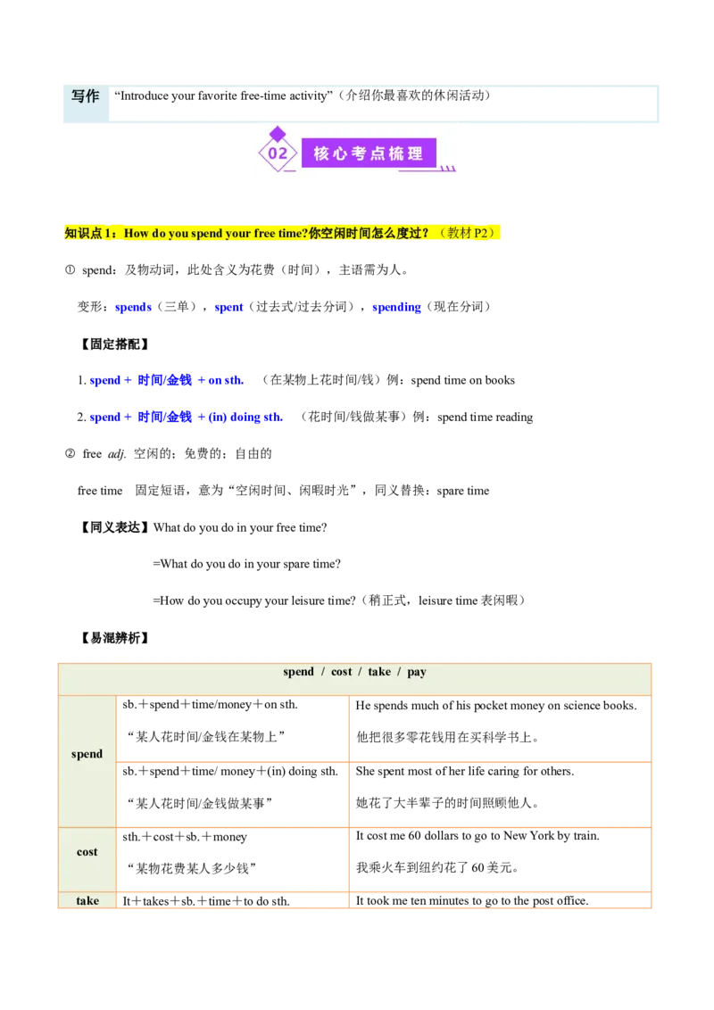 Unit1TimetoRelax（复习讲义）（原卷版）_新人教八下资料包_00、更新资料3月16日_单元知识复习专项-U122_2026版