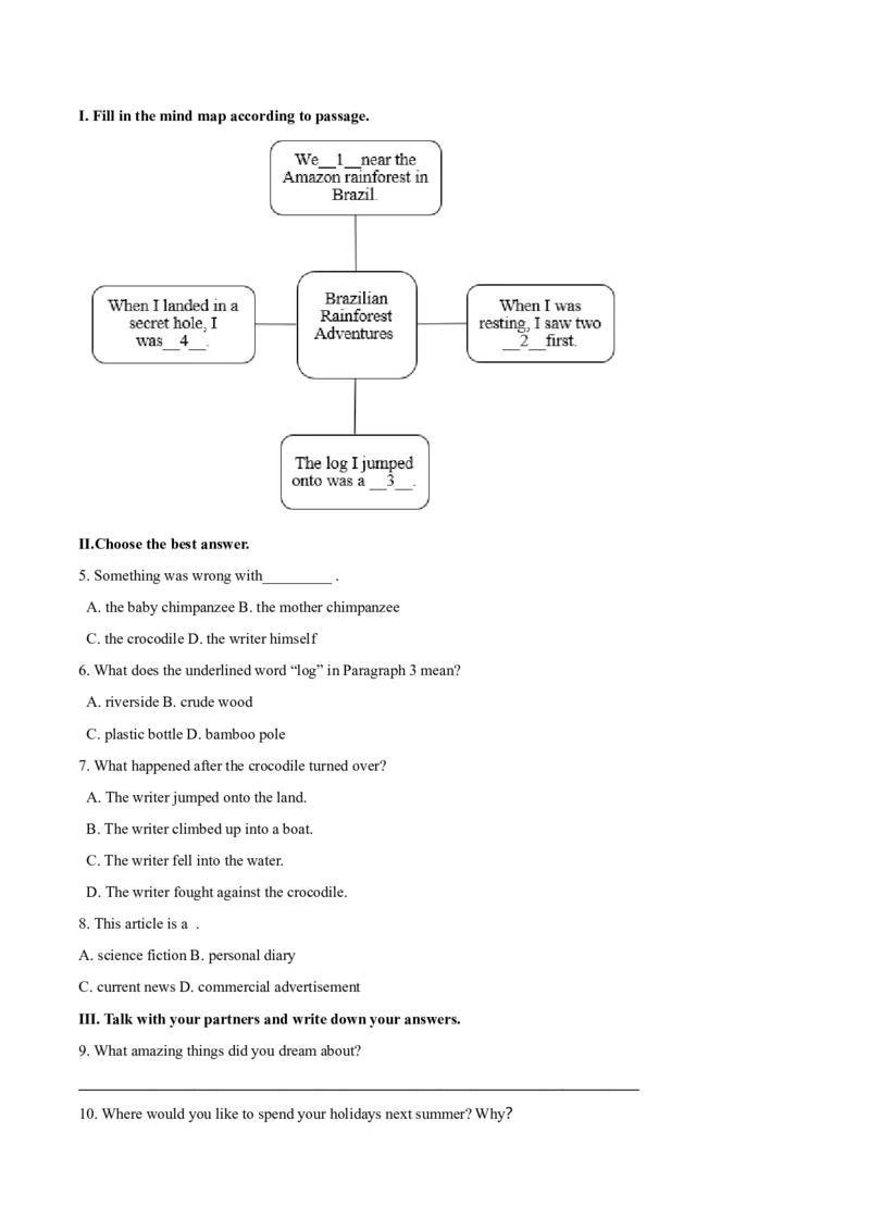 Unit4Thewondersofnature（话题阅读精练）（答卷版）_新人教八下资料包_00、更新资料3月16日_专项练习(2)_新课标资料（看这里面）