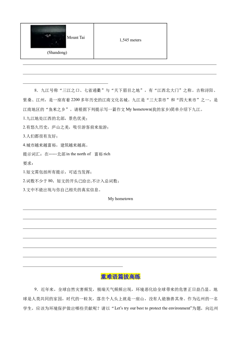 Unit7单元话题满分范文必背（学生版）_新人教八下资料包_00、更新资料3月16日_单元重难点易错题精练-U216