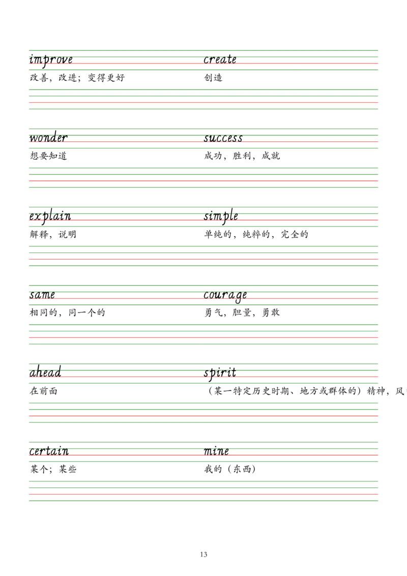 2025春七下外研版英语字帖（意大利斜体）Unit1-6_七下外研版2026英语_2026春版本一_新外研英语7下_2025春外研七下：自学包_2025春外研七下：单词字帖PDF