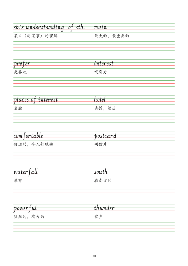 2025春七下外研版英语字帖（意大利斜体）Unit1-6_七下外研版2026英语_2026春版本一_新外研英语7下_2025春外研七下：自学包_2025春外研七下：单词字帖PDF