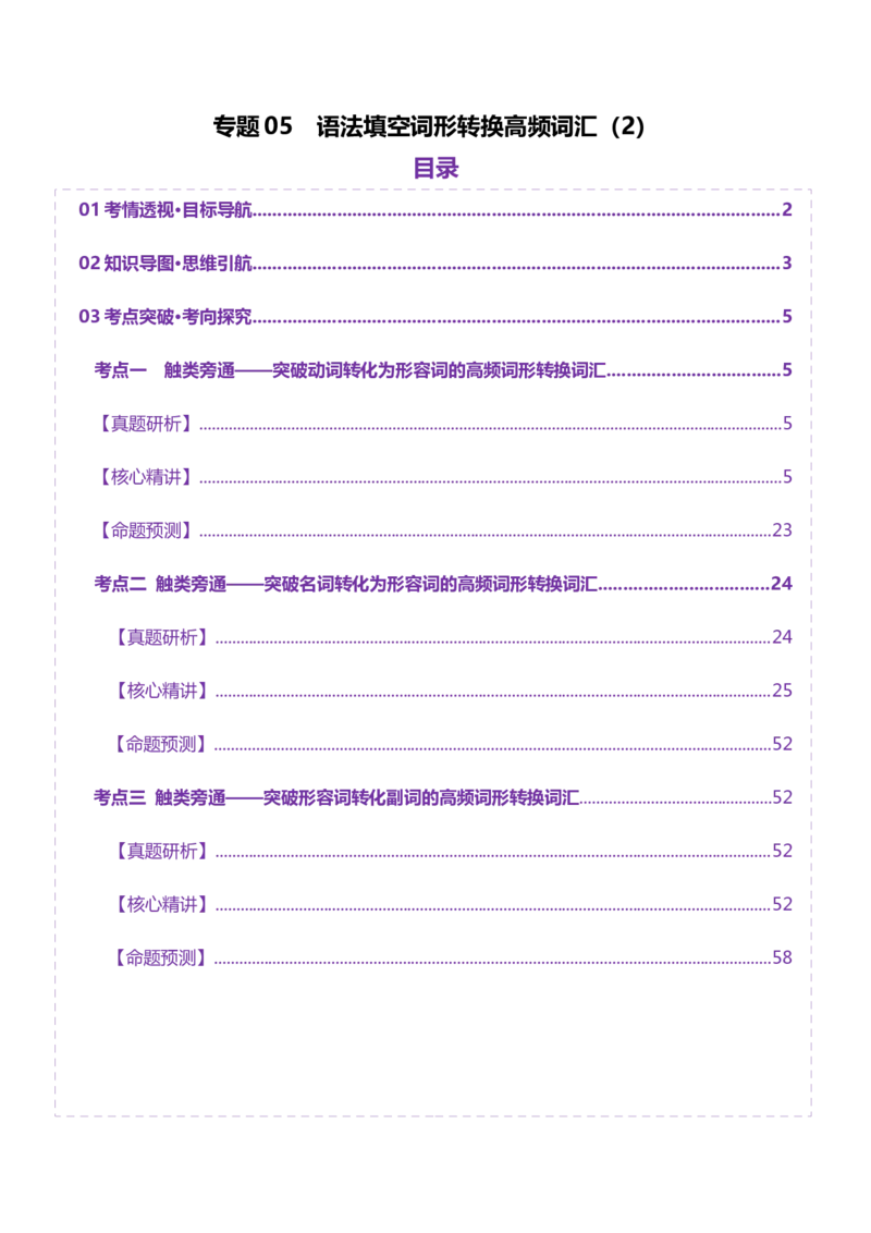 词汇知识专题05语法填空词形转换高频词汇（2）（讲义）（解析版）_3.2025英语总复习_2025年新高考资料_二轮复习_2025年高考英语二轮复习课件ppt+讲义+练习_2.词汇