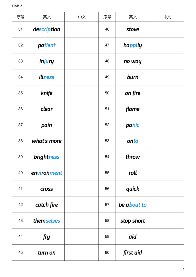 2026春人教版英语八下Unit2英译中_新人教八下资料包_00、更新资料3月16日_单词专项_新课标资料（看这里面）_单词背诵默写8个表