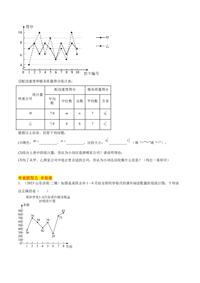 20.2数据的波动程度（3个知识点+7大题型+15道拓展培优题）（分层作业）（学生版）_初中数学_八年级数学下册（人教版）_大单元教学课件+教学设计-U42_第二十章数据的分析