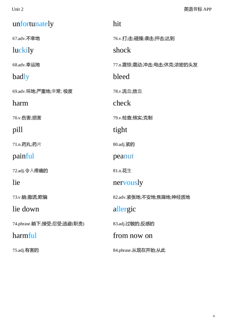 2026春人教版英语八下Unit2衡水体字贴_新人教八下资料包_05单词字帖（全）
