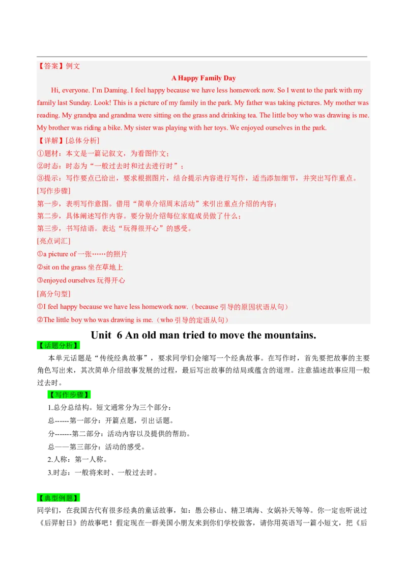 专题04单元写作梳理（考点清单）-（人教版）_新人教八下资料包_35赠送其它_八年级英语下册（人教版）_期末专项复习-U302_2024版