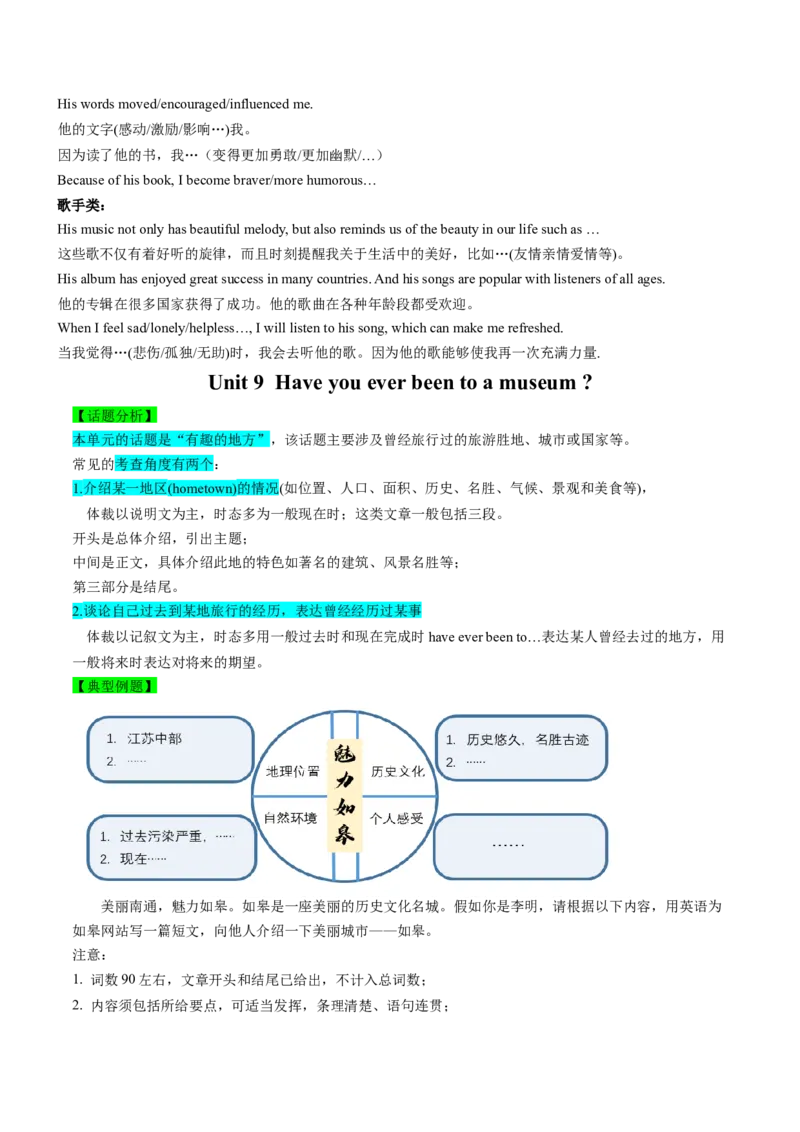 专题04单元写作梳理（考点清单）-（人教版）_新人教八下资料包_35赠送其它_八年级英语下册（人教版）_期末专项复习-U302_2024版