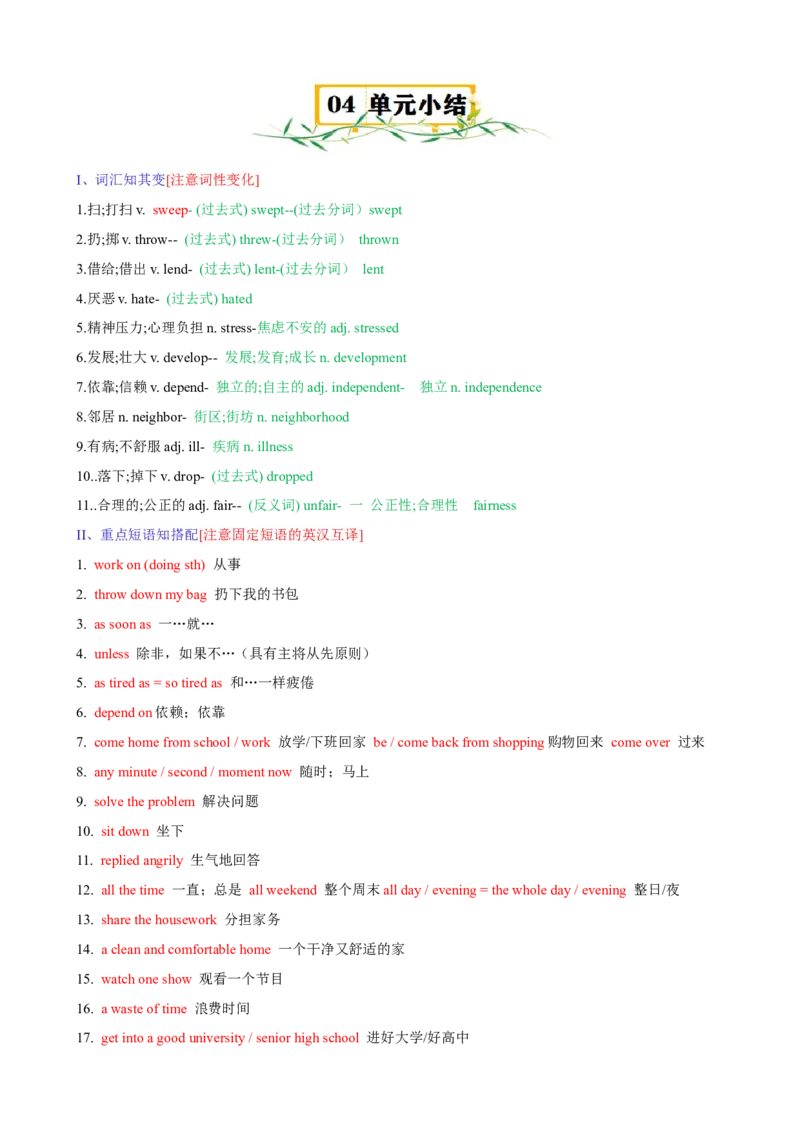 Unit3（知识清单）（人教版）（教师版）_新人教八下资料包_00、更新资料3月16日_单元知识复习专项-U122_2024版