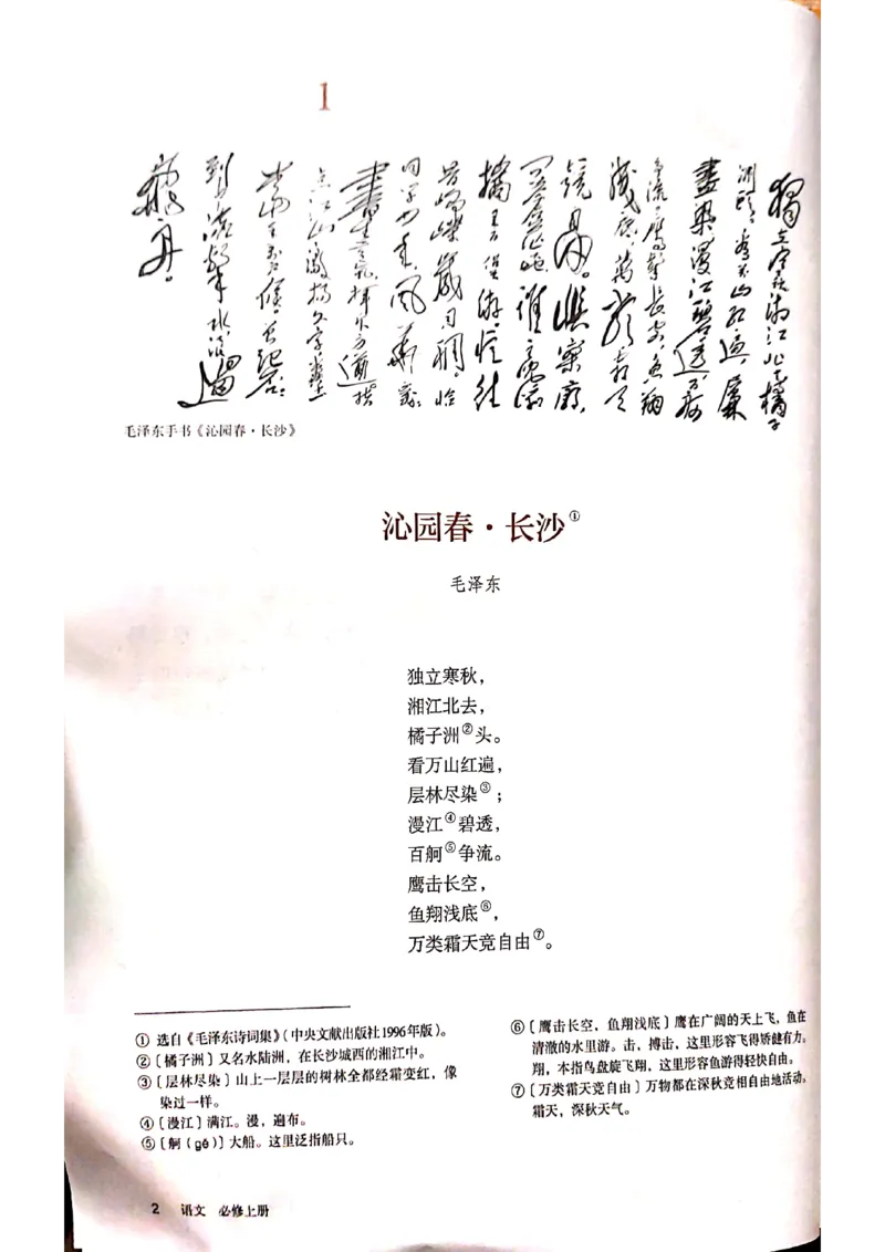 新教材高中语文必修上册彩色版_高中语文上册