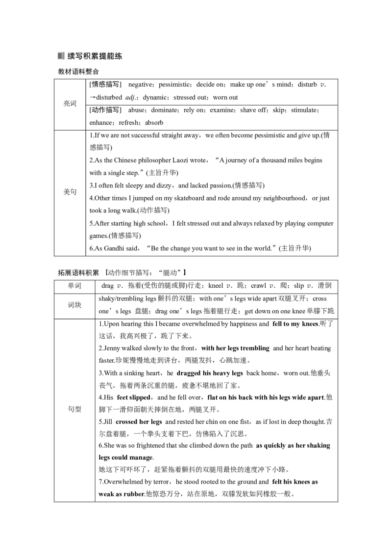 选择性必修第三册　Unit2　HealthyLifestyle_3.2025英语总复习_2025年新高考资料_一轮复习_2025高考大一轮复习讲义+课件（完结）_2025高考大一轮复习英语（人教版）_选择性必修第三册