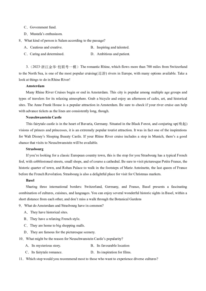 重难点03阅读理解细节理解题-2024年高考英语热点&middot;重点&middot;难点专练（新高考专用）（原卷版）_3.2025英语总复习_2024年新高考资料_3.2024专项复习