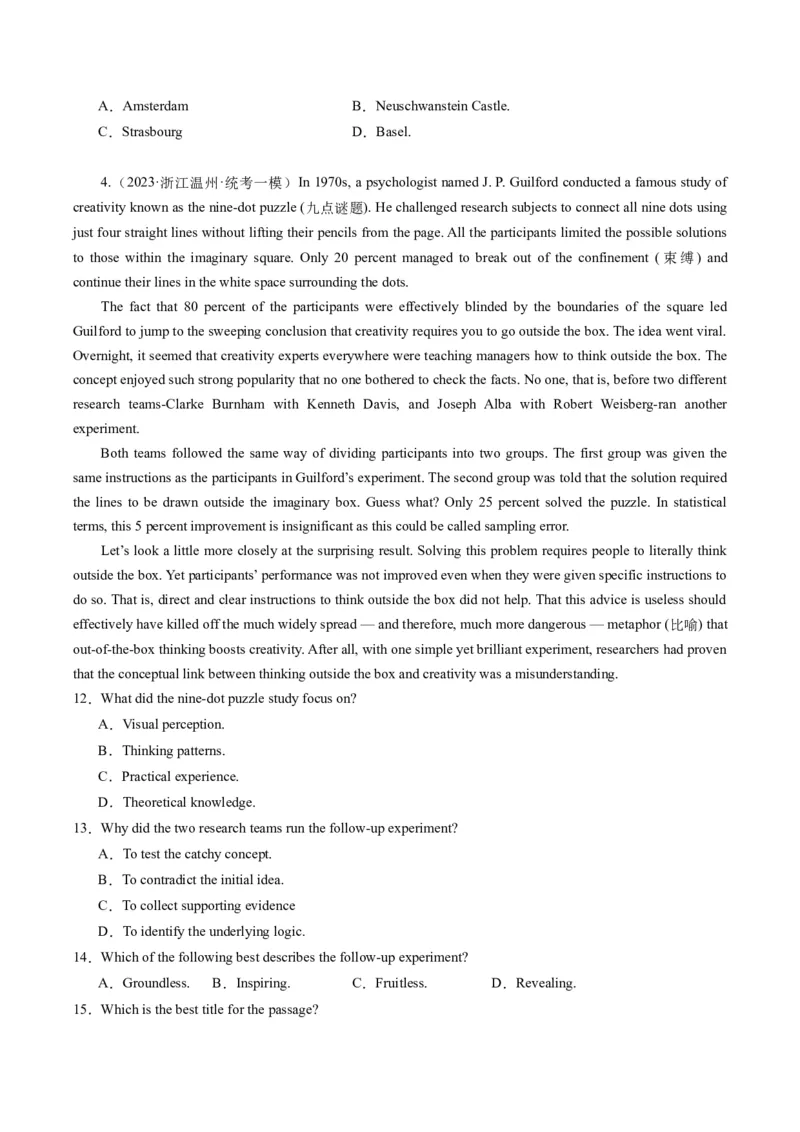 重难点03阅读理解细节理解题-2024年高考英语热点&middot;重点&middot;难点专练（新高考专用）（原卷版）_3.2025英语总复习_2024年新高考资料_3.2024专项复习