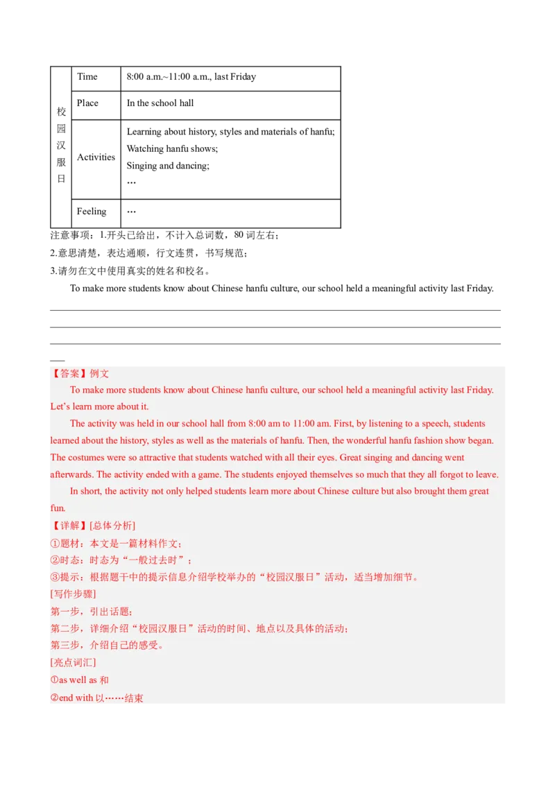 专题10书面表达（考题猜想）-（人教版）（教师版）_新人教八下资料包_35赠送其它_八年级英语下册（人教版）_期末专项复习-U302_2024版