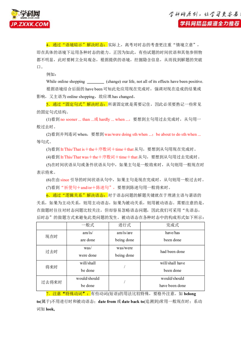 重难点03语法必考点三动词时&bull;语态-2023年高考英语热点&bull;重点&bull;难点专练（学生版）（全国通用）_3.2025英语总复习_赠品通用版（老高考）复习资料_专项复习