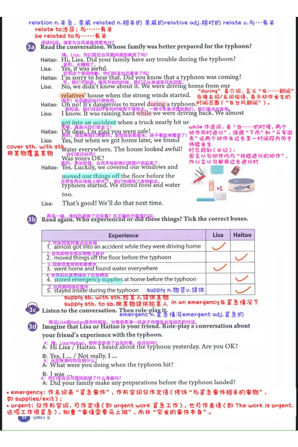 2026春人教八下U5_新人教八下资料包_01课堂笔记共3套完整版_课堂笔记版本1U1-U8