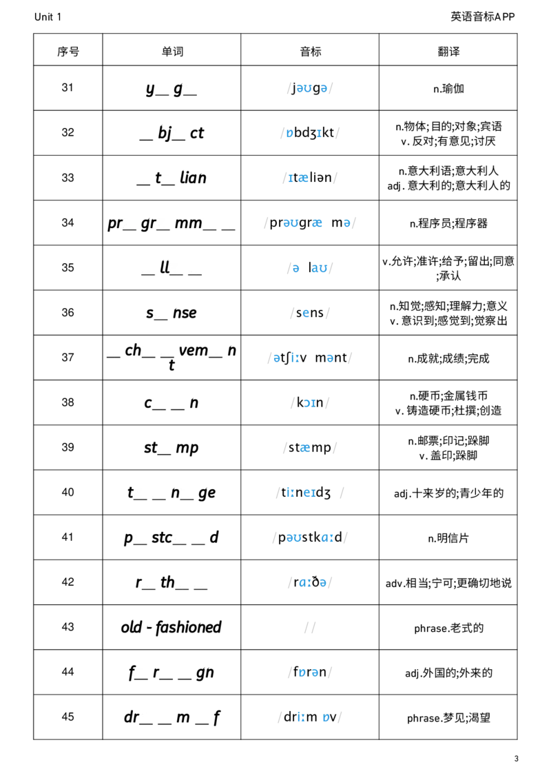 2026春人教版英语八下Unit1单词挖空_新人教八下资料包_04单词背诵默写8个表（全）