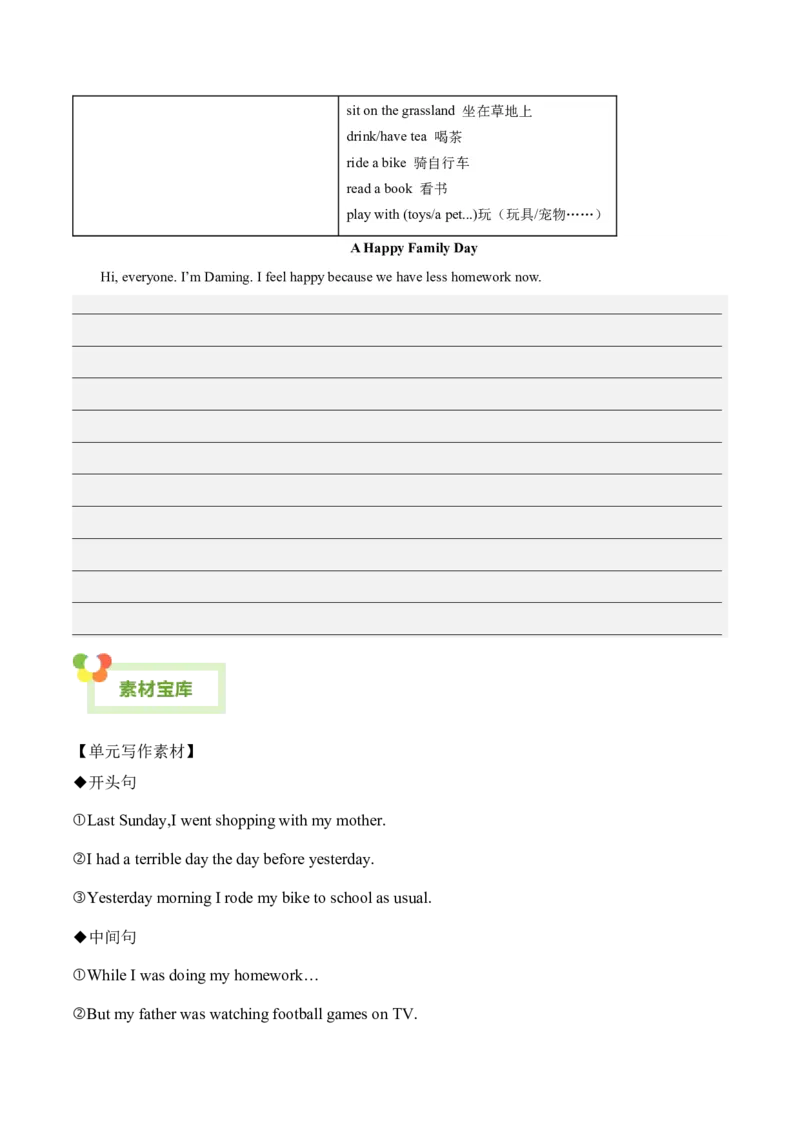 Unit5Whatwereyoudoingwhentherainstormcame？-（人教版）（学生版）_新人教八下资料包_00、更新资料3月16日_单元写作深度指导-V34_2024版