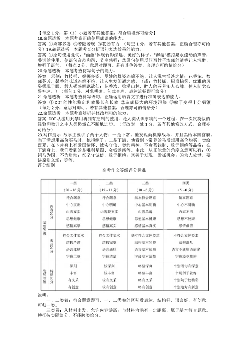 天一大联考山西省三晋名校联盟（安徽名校）2022-2023学年高三下学期顶尖计划联考语文公众号：一枚试卷君(1)_1.2025语文总复习_2023年新高考资料_模拟题_老高考
