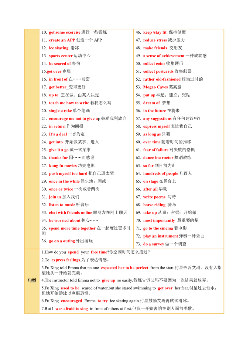 Unit1TimetoRelax（知识清单）（答案版）_新人教八下资料包_00、更新资料3月16日_单元知识复习专项-U122_2026版