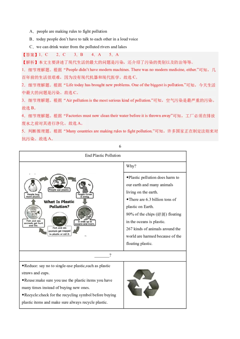 13.污染治理及其方法(教师版)_新人教八下资料包_35赠送其它_八年级英语下册（人教版）_写作万能模板与题型通-U51_同步拓展主题阅读