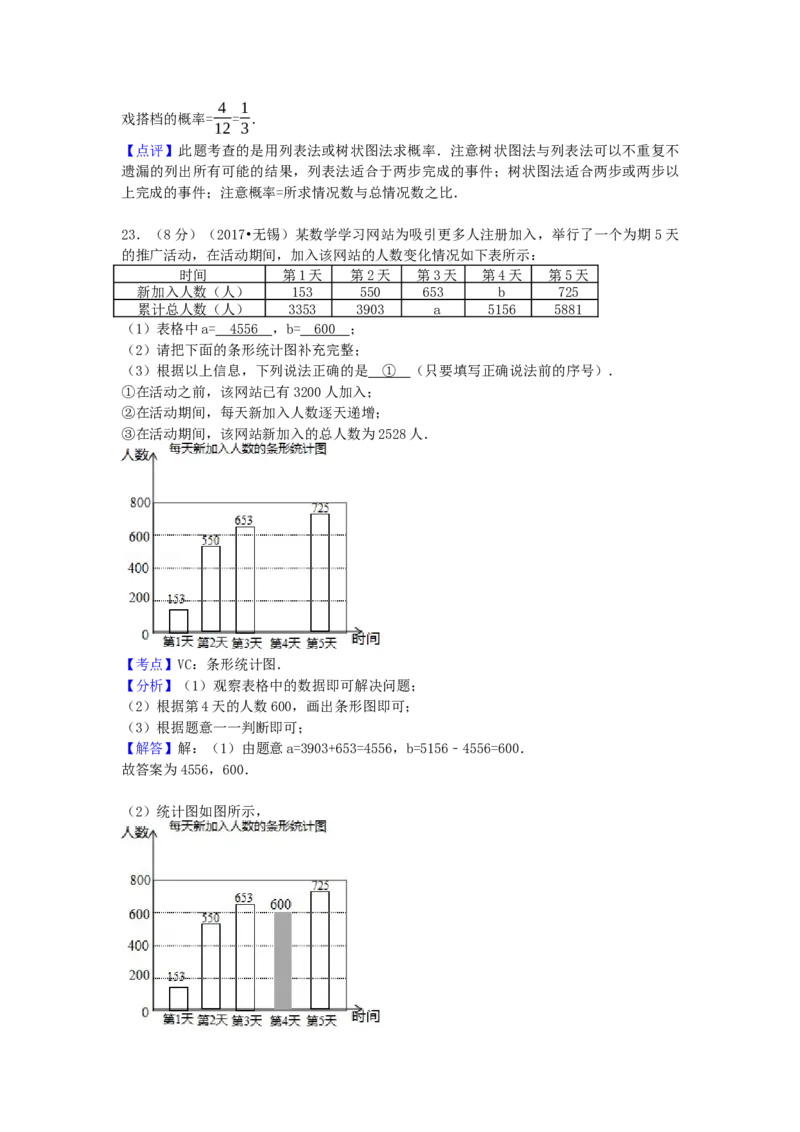 2017年江苏省无锡市中考数学试卷（含解析版）_初中数学_九年级数学下册（人教版）_全国各地数学中考真题_2017年全国中考数学真题160份