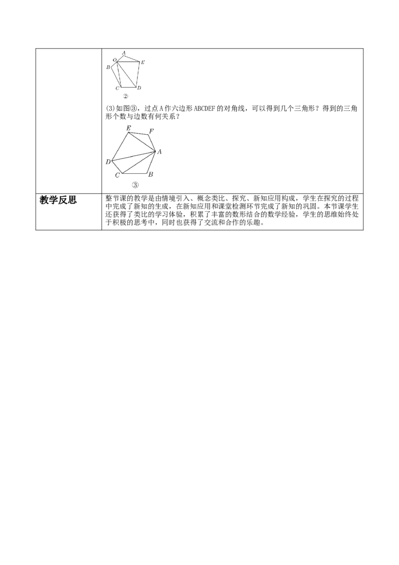 《11.3.1多边形》教学设计_初中数学_八年级数学上册（人教版）_大单元教学课件+教学设计-U42_11.3.1多边形课件（28张PPT）+教案+大单元教学设计