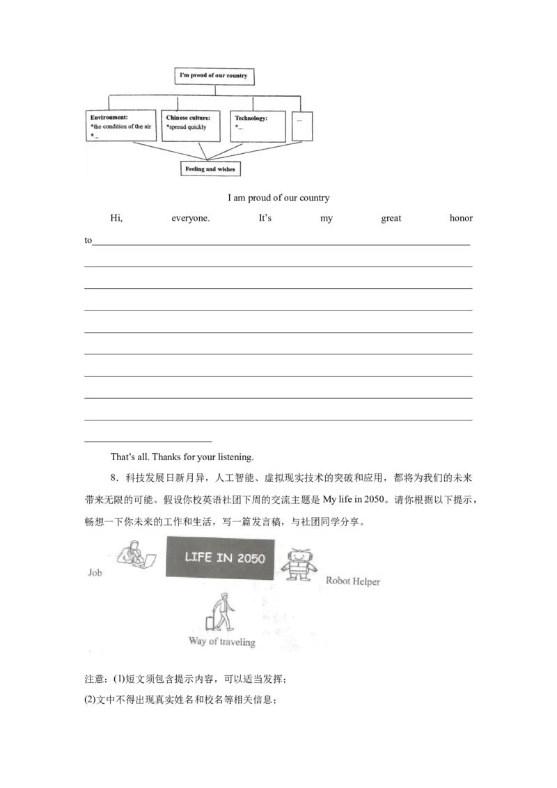 01.演讲稿(科技与生活)(教师版)_新人教八下资料包_35赠送其它_八年级英语下册（人教版）_写作万能模板与题型通-U51_写作万能模板与题型通关