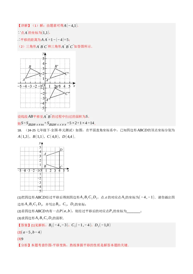 9.2.2用坐标表示平移（四大类型提分练）（教师版）_初中数学_七年级数学下册（人教版）_大单元教学课件+教学设计-U42