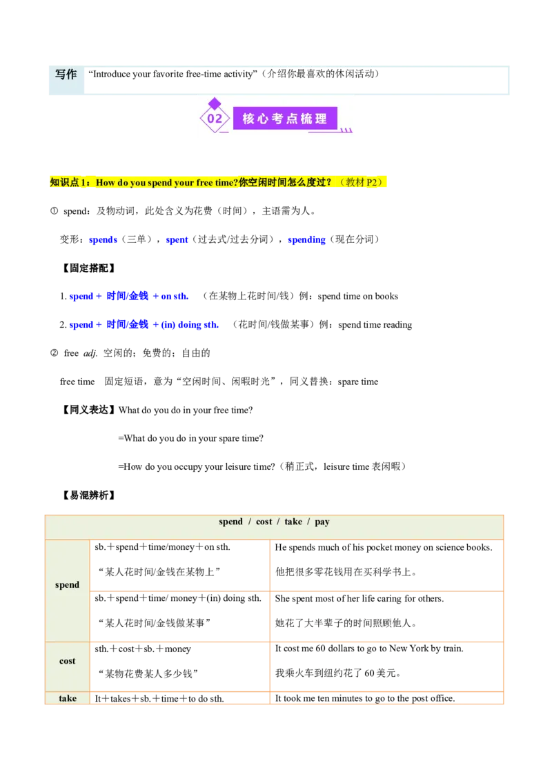 Unit1TimetoRelax（复习讲义）（解析版）_新人教八下资料包_00、更新资料3月16日_单元知识复习专项-U122_2026版