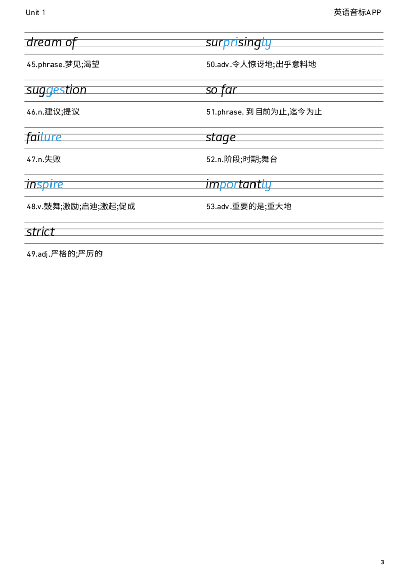 2026春人教版英语八下Unit1衡水体字贴_新人教八下资料包_05单词字帖（全）