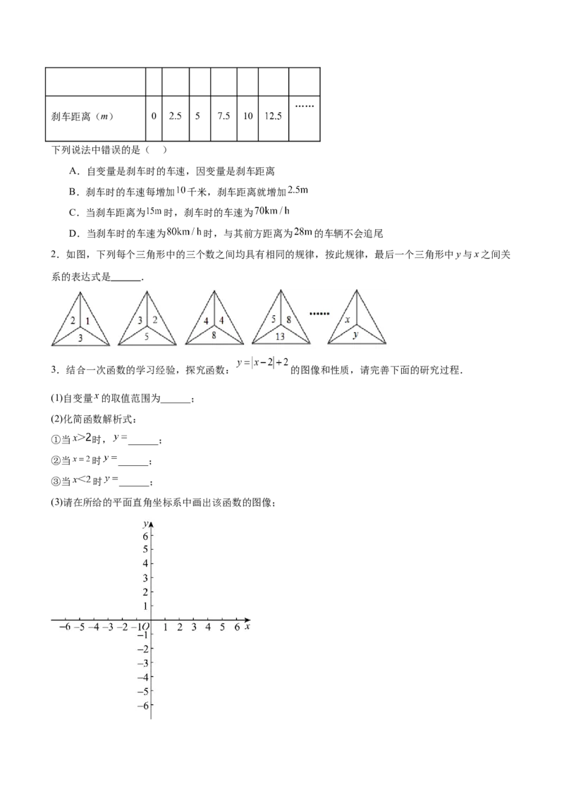 专题01函数重难点题型专训（12大题型+15道拓展培优）（学生版）_初中数学_八年级数学下册（人教版）_重难点专题提升-V7_2024版