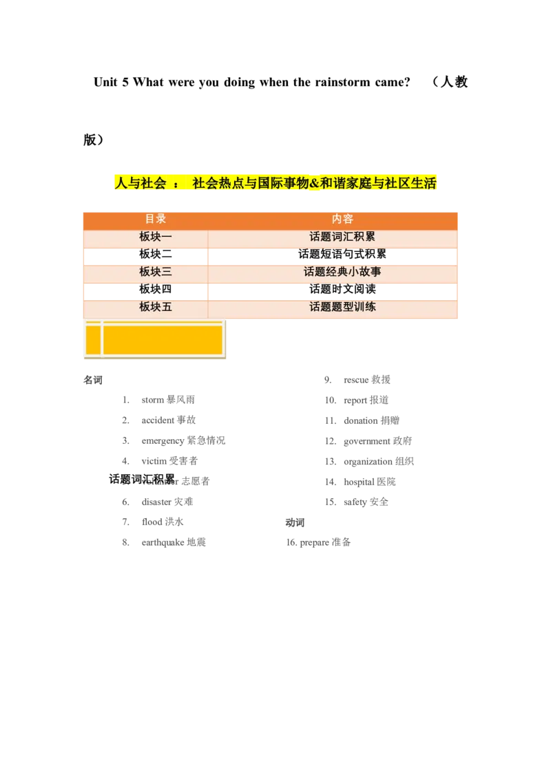 Unit5（人与社会：社会热点与国际事物&和谐家庭与社区生活）（学生版）_新人教八下资料包_00、更新资料3月16日_同步拓展阅读-V33(1)_2025版