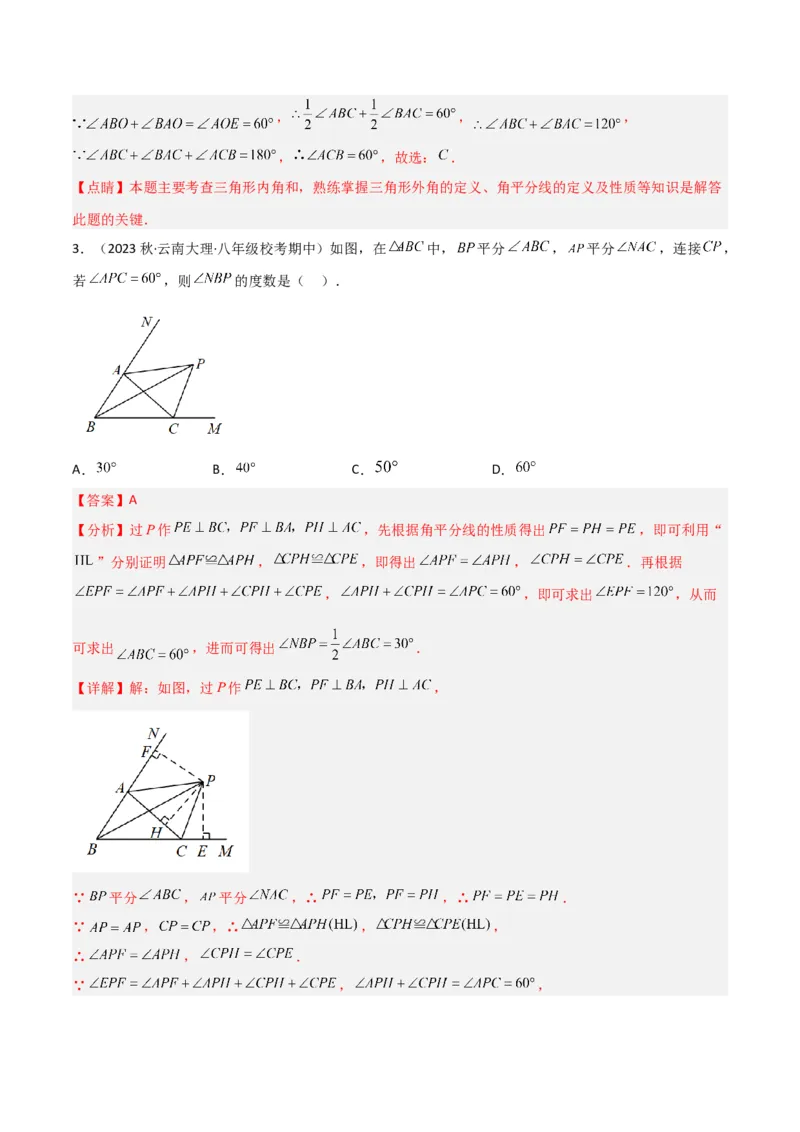 专题02三角形中的倒角模型之双角平分线模型解读与提分精练（人教版）（教师版）_初中数学_八年级数学上册（人教版）_常见几何模型全归纳-V13_2025版
