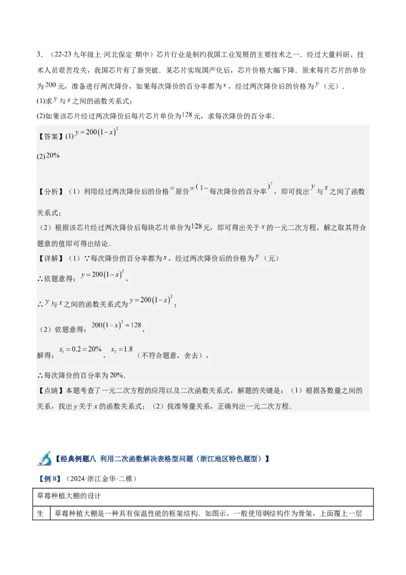 专题04二次函数的应用重难点题型专训（10大题型+15道拓展培优）（教师版）_初中数学_九年级数学上册（人教版）_重难点专题提升-V7_2025版