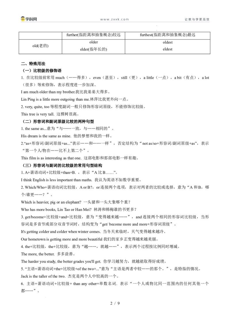 寒假作业03形容词和副词的比较等级（巩固培优）（原卷版）(1)_新人教八下资料包_23多套教辅合集_88教辅合集_2026春人教版八年级英语寒假作业（学生版）