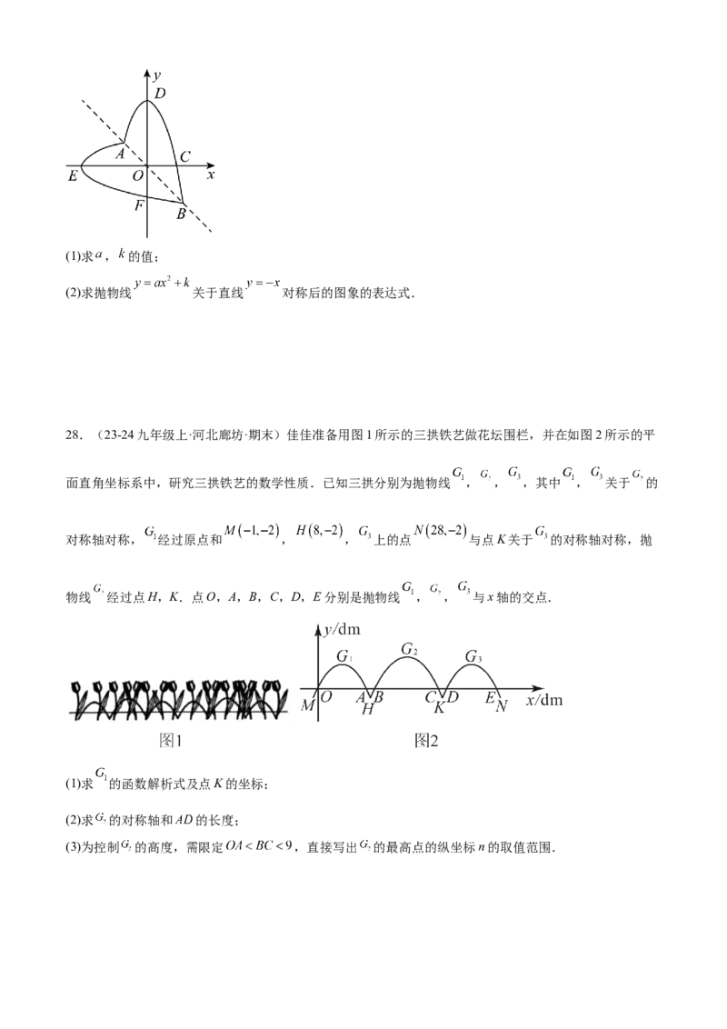 专题02二次函数（考点清单，11个考点清单+11种题型解读）（学生版）_初中数学_九年级数学上册（人教版）_期末专项复习-U276_2025版