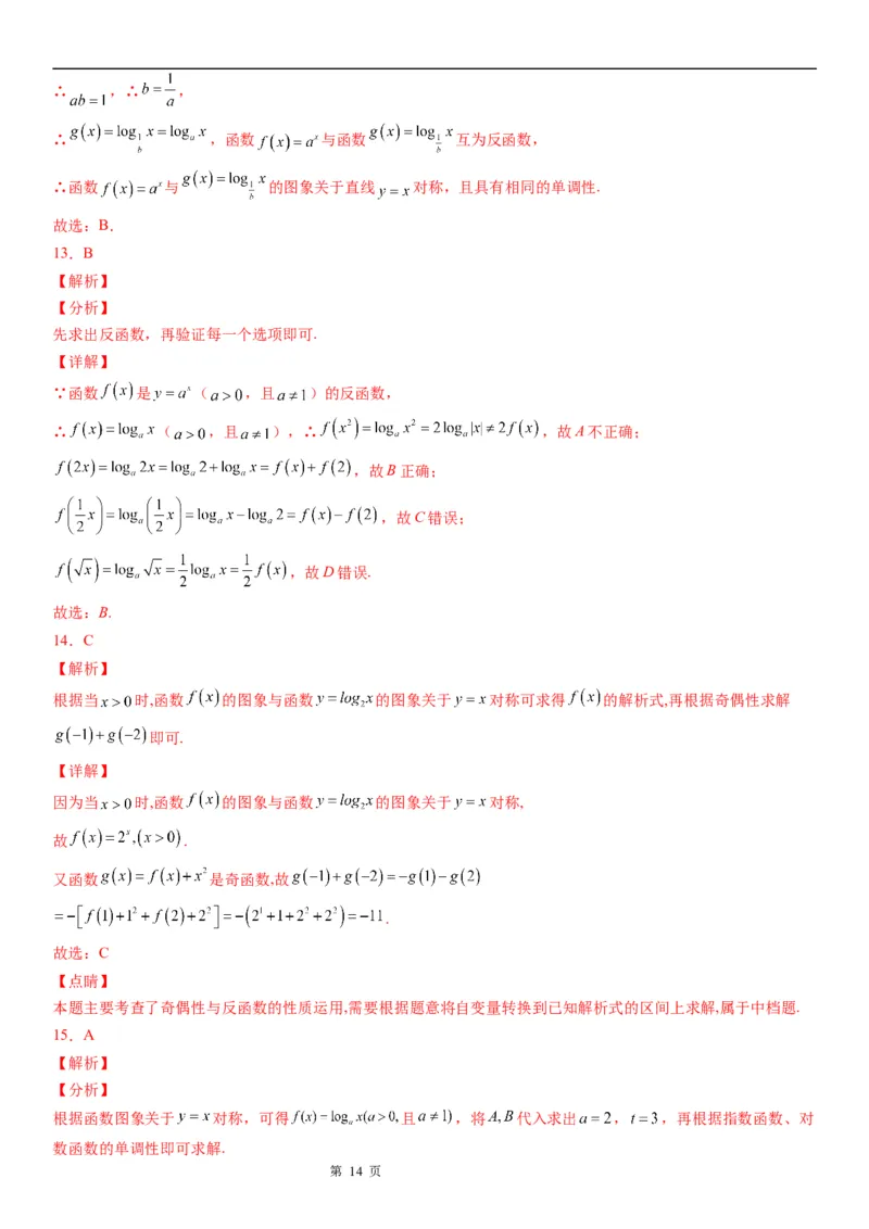 微专题反函数学案&mdash;&mdash;2023届高考数学一轮《考点&middot;题型&middot;技巧》精讲与精练_2.2025数学总复习_赠品通用版（老高考）复习资料_一轮复习